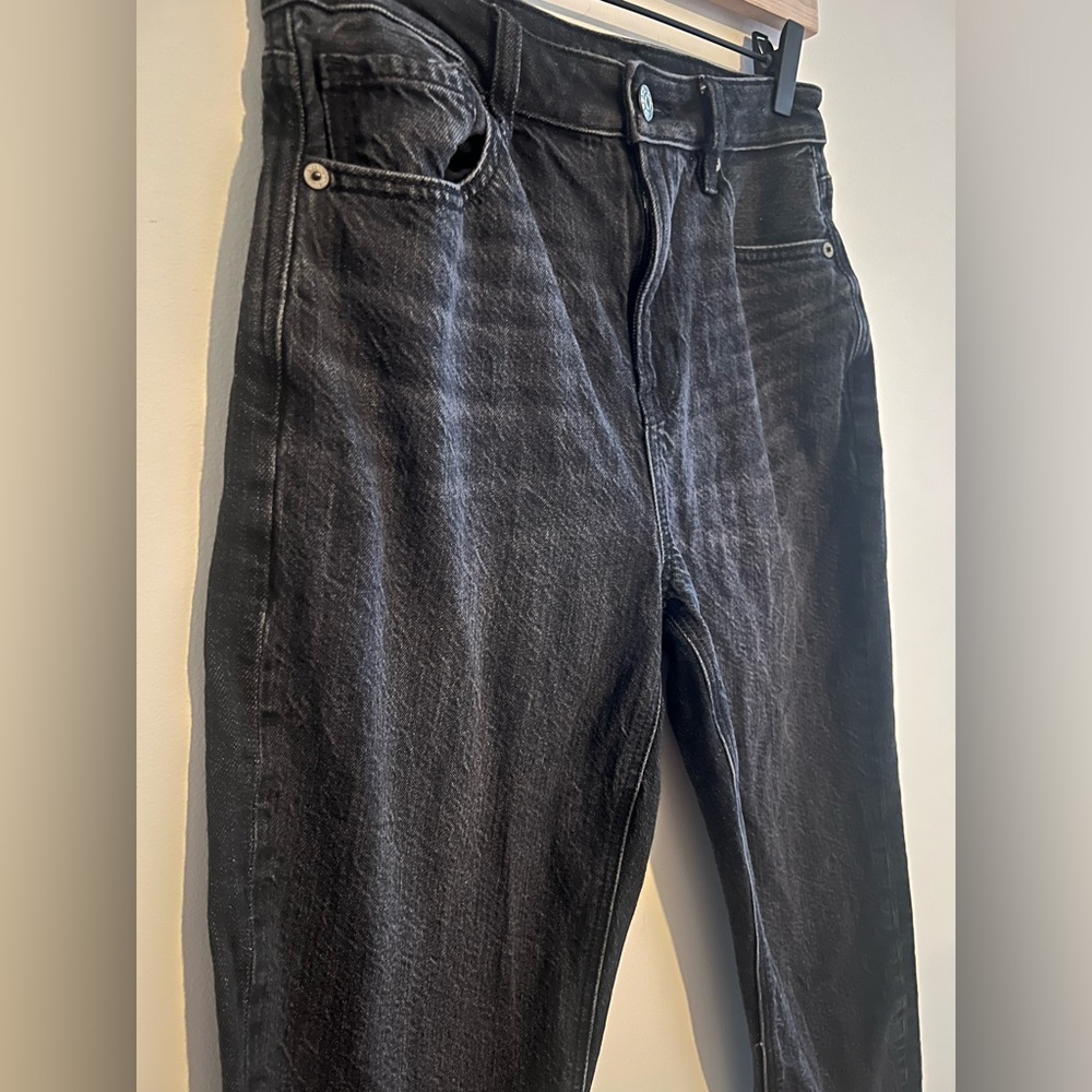 American Eagle “Strigid” Black High Rise Straight Jeans Size 2 Regular - Picture 2 of 9